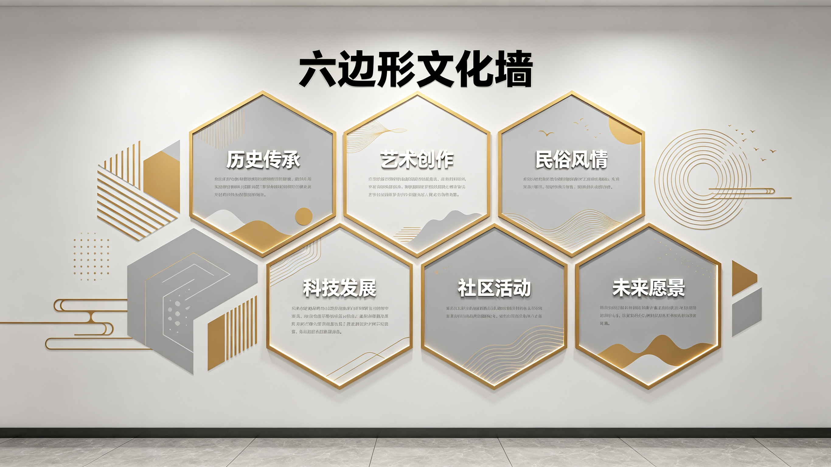 安庆企业文化墙 | 六边形信息美学